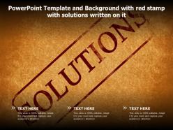 Powerpoint template and background with red stamp with solutions written on it