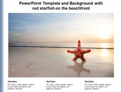 Powerpoint template and background with red starfish on the beachfront
