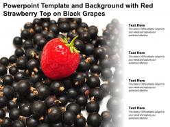 Powerpoint template and background with red strawberry top on black grapes
