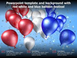 Powerpoint template and background with red white and blue balloon festival