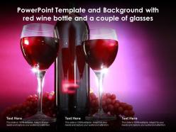 Powerpoint template and background with red wine bottle and a couple of glasses