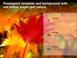 Powerpoint template and background with red yellow maple leaf nature