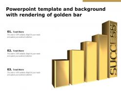 Powerpoint template and background with rendering of golden bar
