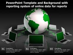 Powerpoint template and background with reporting system of online data for reports