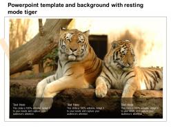 Powerpoint template and background with resting mode tiger