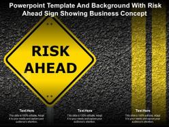 Powerpoint template and background with risk ahead sign showing business concept