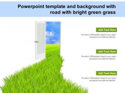 Powerpoint template and background with road with bright green grass
