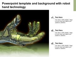 Powerpoint template and background with robot hand technology