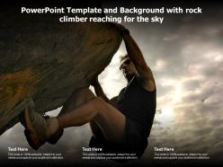Powerpoint template and background with rock climber reaching for the sky