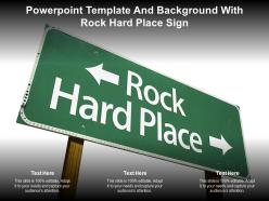 Powerpoint template and background with rock hard place sign