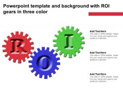 Powerpoint Template And Background With ROI Gears In Three Color