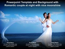Powerpoint template and background with romantic couple at night with nice moonshine
