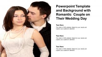 Powerpoint template and background with romantic couple on their wedding day