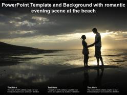 Powerpoint template and background with romantic evening scene at the beach