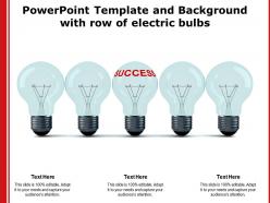 Powerpoint Template And Background With Row Of Electric Bulbs
