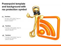 Powerpoint template and background with rss protection symbol