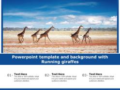 Powerpoint template and background with running giraffes