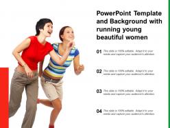 Powerpoint template and background with running young beautiful women
