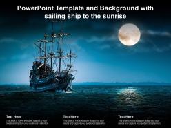 Powerpoint template and background with sailing ship to the sunrise