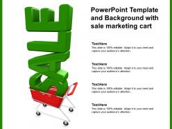 Powerpoint template and background with sale marketing cart