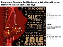 Powerpoint template and background with sales discount merry christmas festival holidays