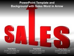 Powerpoint template and background with sales word in arrow