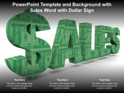 Powerpoint template and background with sales word with dollar sign