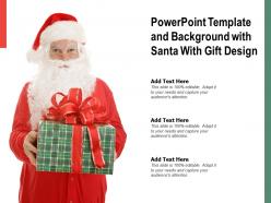 Powerpoint template and background with santa with gift design