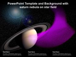 Powerpoint Template And Background With Saturn Nebula On Star Field