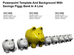 Powerpoint template and background with savings piggy bank in a line