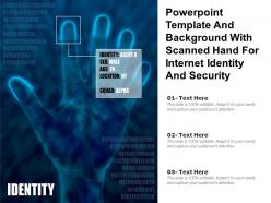 Powerpoint template and background with scanned hand for internet identity and security