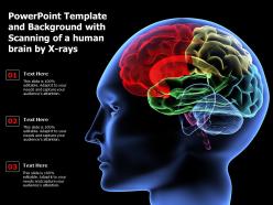 Powerpoint template and background with scanning of a human brain by x rays