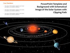 Powerpoint Template And Background With Schematical Image Of The Solar System With Clipping Path