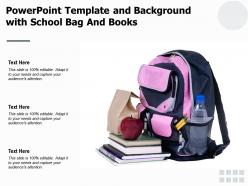 Powerpoint template and background with school bag and books