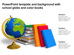 Powerpoint template and background with school globe and color books