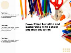 Powerpoint template and background with school supplies education