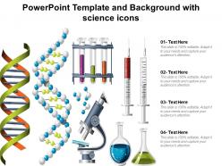Powerpoint template and background with science icons