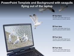 Powerpoint template and background with seagulls flying out of the laptop