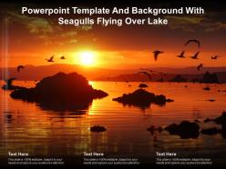 Powerpoint template and background with seagulls flying over lake