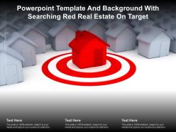 Powerpoint template and background with searching red real estate on target