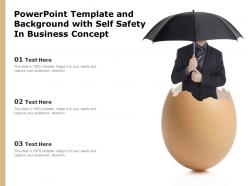 Powerpoint template and background with self safety in business concept