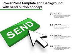 Powerpoint template and background with send button concept