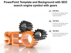 Powerpoint template and background with seo search engine symbol with gears