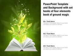 Powerpoint template and background with set books of four elements book of ground magic