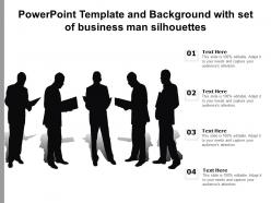 Powerpoint template and background with set of business man silhouettes