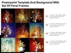 Powerpoint template and background with set of floral frames
