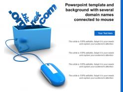 Powerpoint template and background with several domain names connected to mouse