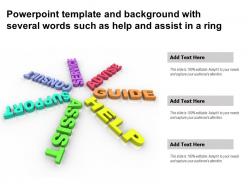 Powerpoint Template And Background With Several Words Such As Help And Assist In A Ring