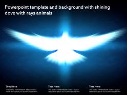 Powerpoint template and background with shining dove with rays animals