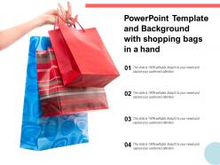 Powerpoint template and background with shopping bags in a hand